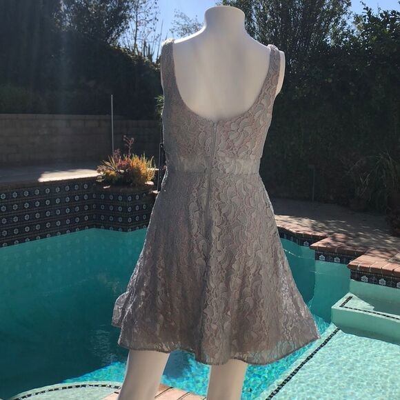 Sequin Hearts Illusion Waist Lace Fit/Flare Dress - Picture 9 of 13